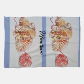 Beste Mutter Niedliche Katze zeichnend Kunst Küche Geschirrtuch (Horizontal)