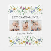 Beste Mutter Oma jemals Foto Floral Fleecedecke (Vorderseite)