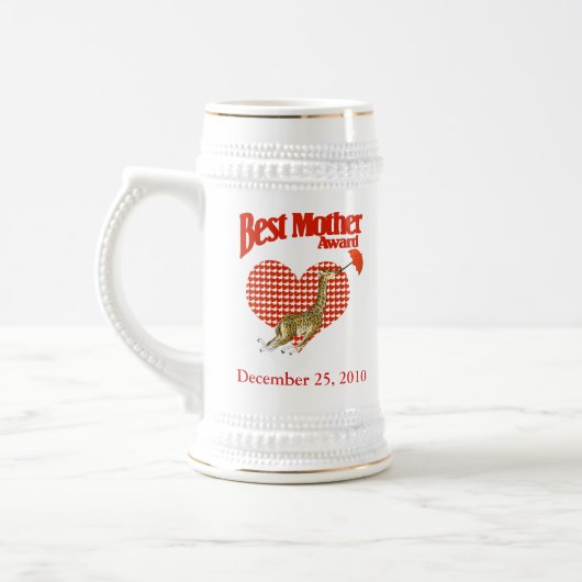 Beste Mutter Prämie Giraffe Stein mit Herz Bierglas (Links)