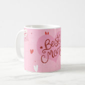 Beste-Mutter-Rosa-Herz-Tasse Kaffeetasse (Vorderseite Links)