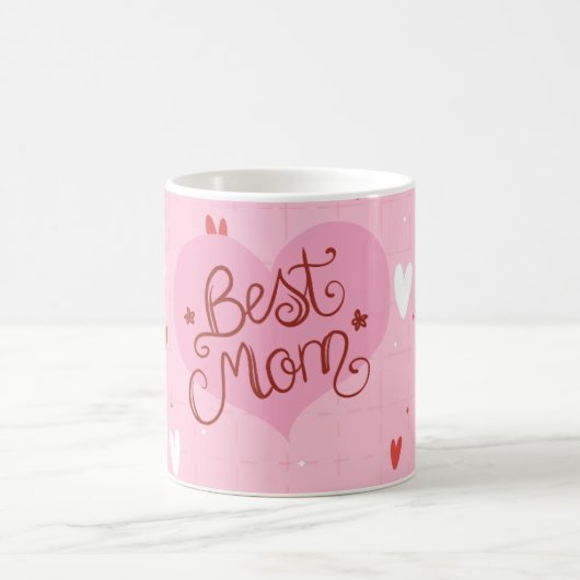 Beste-Mutter-Rosa-Herz-Tasse Kaffeetasse (Mittel)