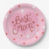 Beste-Mutter-Rosa-Papierteller Pappteller (Vorderseite)
