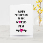 Beste-Mutter-Script-Typografie-Karte Karte (Gelbe Blume)