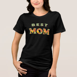 BESTE MUTTER – T-Shirt mit kühnen Blumen zum Mutte Tri-Blend Shirt