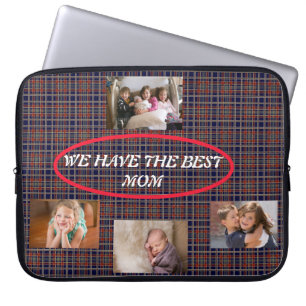 Beste-Mutter-Tartan-Karo-Foto-Layout Laptopschutzhülle