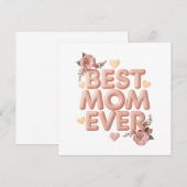 Beste Mutter überhaupt 3D-Blumendesign | Geschenk  Einladung (Vorne/Hinten)