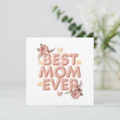 Beste Mutter überhaupt 3D-Blumendesign | Geschenk  Einladung (Stehend Vorderseite)