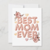 Beste Mutter überhaupt 3D-Blumendesign | Geschenk RSVP Karte (Vorderseite)