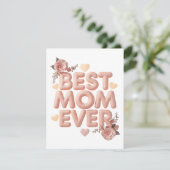 Beste Mutter überhaupt 3D-Blumendesign | Geschenk RSVP Karte (Stehend Vorderseite)
