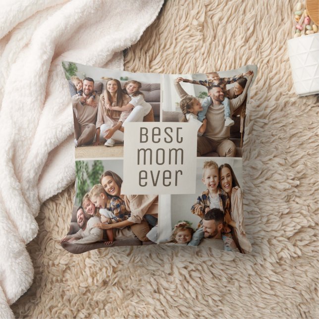 Beste Mutter überhaupt 5 Fotocollage Muttertag Kissen (Decke)