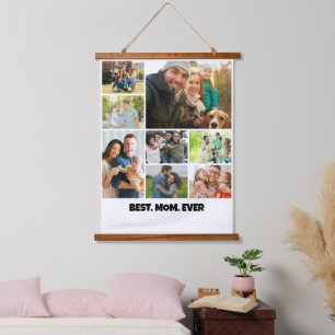 Beste Mutter überhaupt – 8-Foto-Collage-Rahmenvorl Wandteppich Mit Holzrahmen