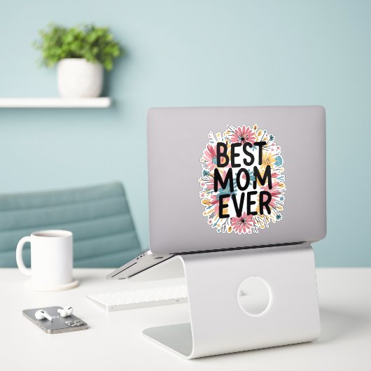 Beste Mutter überhaupt Aufkleber (Laptop auf Schreibtisch)