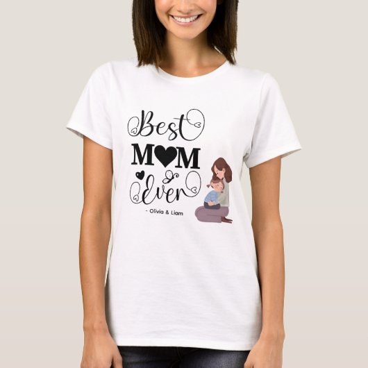 Beste Mutter überhaupt, benutzerdefinierter Name | T-Shirt (Vorderseite)