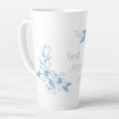 Beste Mutter überhaupt Blaue Blumen-Latte-Mug Milchtasse (Linke Ecke)