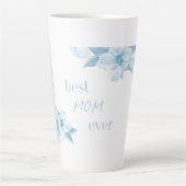 Beste Mutter überhaupt Blaue Blumen-Latte-Mug Milchtasse (Vorderseite)