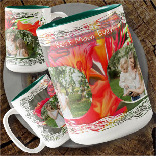 Beste Mutter überhaupt Blumen 1583 Zweifarbige Tasse