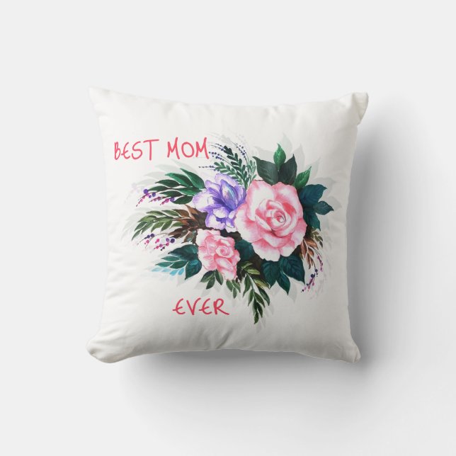 Beste Mutter überhaupt Blumen Kissen (Vorderseite)