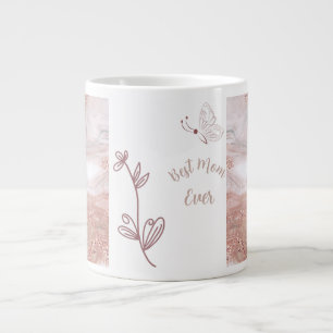Beste Mutter überhaupt, Blumen- und Schmetterlings Jumbo-Tasse