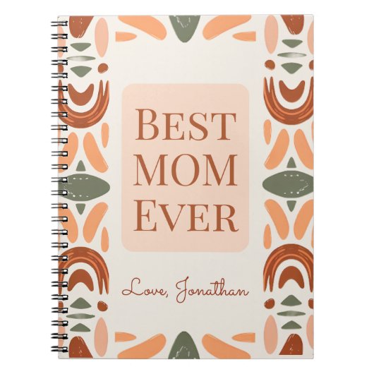 Beste Mutter überhaupt Boho personalisiertes Notiz Notizblock (Vorderseite)