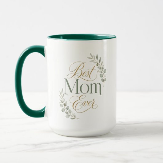 Beste Mutter überhaupt Botanischer Name Typografie Tasse (Links)