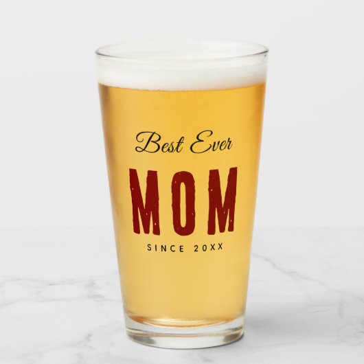 Beste Mutter überhaupt Einfach Glas (Rückseite (gefüllt))