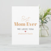 Beste Mutter überhaupt Einladung (Stehend Vorderseite)