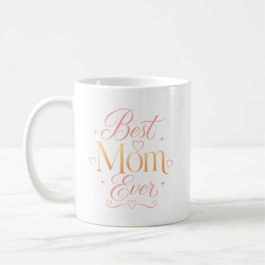Beste Mutter überhaupt Elegante Pink-Gold-Typograf Kaffeetasse (Links)