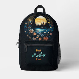 Beste Mutter überhaupt Feen-Wildblumen Vollmondnac Bedruckter Rucksack