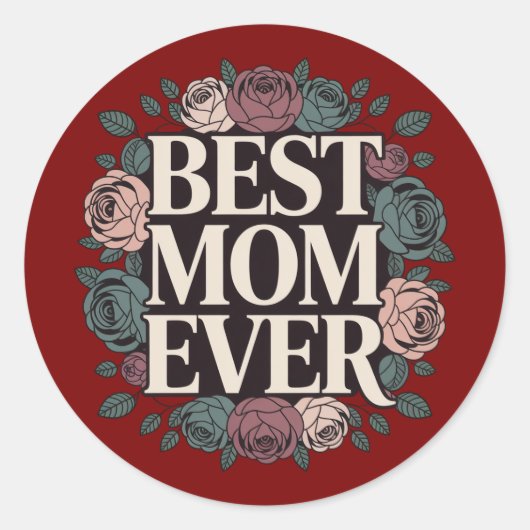 Beste Mutter überhaupt Floral Aufkleber (Vorderseite)