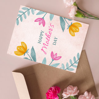Beste Mutter überhaupt Florale Muttertags-Karte Postkarte