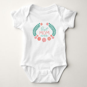 Beste Mutter überhaupt floraler Rahmen Baby Strampler