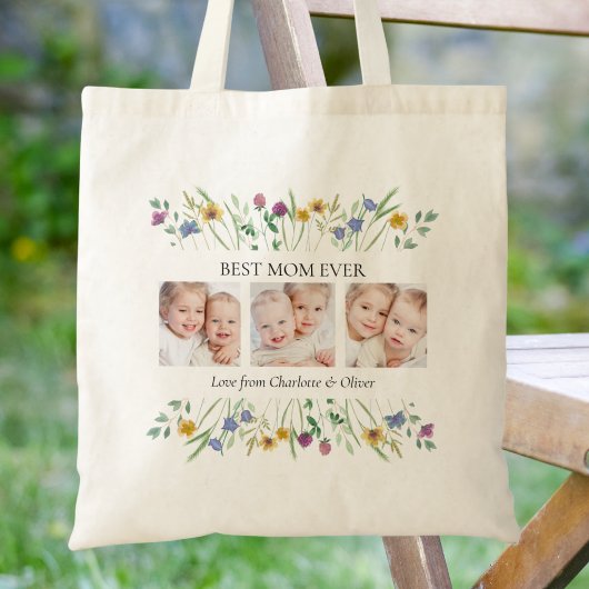 Beste Mutter überhaupt Florales Foto Tragetasche