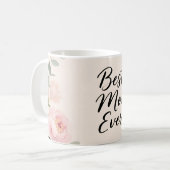 Beste Mutter überhaupt Florales Gesigndesign Kaffeetasse (Vorderseite Links)