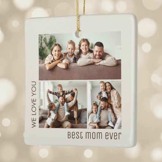 Beste Mutter überhaupt Foto-Collage Muttertag Keramikornament