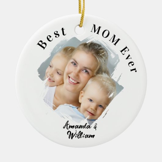 Beste Mutter überhaupt Foto Keramik Ornament (Vorne)