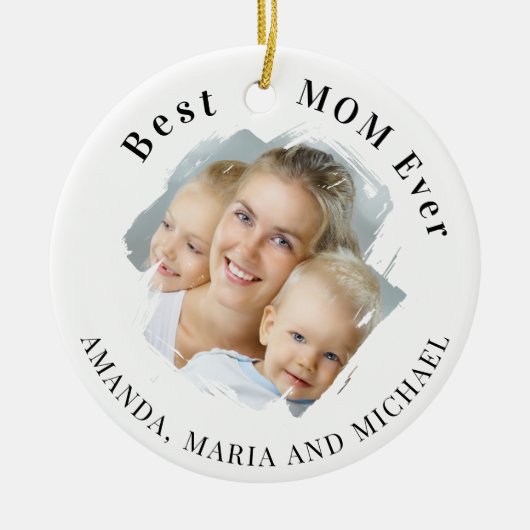 Beste Mutter überhaupt Foto Keramik Ornament (Vorne)