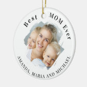 Beste Mutter überhaupt Foto Keramik Ornament (Links)