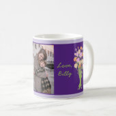 Beste Mutter überhaupt Foto & moderne Blumen Mutte Kaffeetasse (VorderseiteRechts)