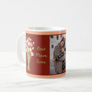 Beste Mutter überhaupt Foto & moderne Blumen zum M Kaffeetasse