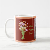 Beste Mutter überhaupt Foto & moderne Blumen zum M Kaffeetasse (Links)