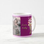 Beste Mutter überhaupt Foto & moderne Blumen zum M Kaffeetasse (VorderseiteRechts)