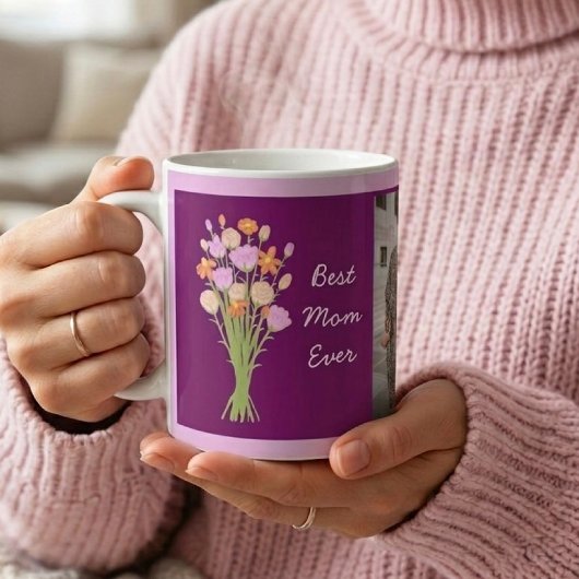 Beste Mutter überhaupt Foto & moderne Blumen zum M Kaffeetasse