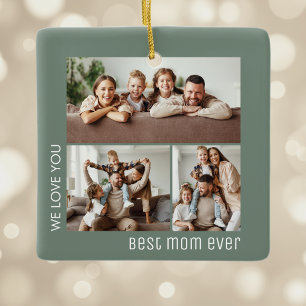 Beste Mutter überhaupt Foto Muttertag Sagegrün Keramikornament
