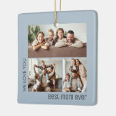 Beste Mutter überhaupt Foto Muttertag Staubblau Keramikornament (Links)