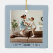 Beste Mutter überhaupt Foto Muttertag Staubblau Keramikornament (Rückseite)
