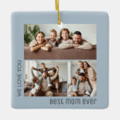 Beste Mutter überhaupt Foto Muttertag Staubblau Keramikornament (Vorderseite)