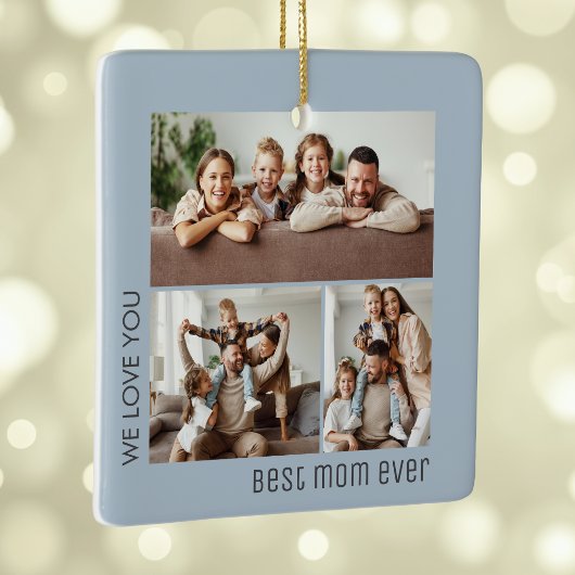 Beste Mutter überhaupt Foto Muttertag Staubblau Keramikornament