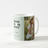 Beste Mutter überhaupt Foto Sage Grün Muttertag Kaffeetasse (VorderseiteRechts)