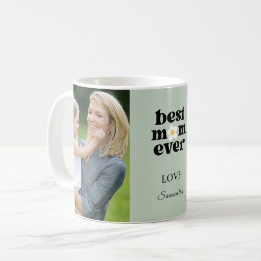 Beste Mutter überhaupt Foto Sage Grün Muttertag Kaffeetasse (Vorderseite Links)