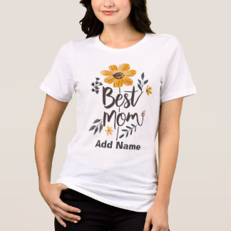 Beste Mutter überhaupt Gelbe Blumen - Personalisie Tri-Blend Shirt